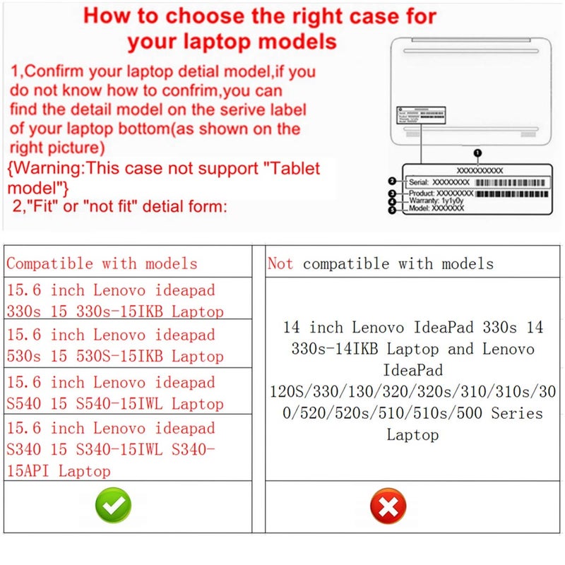 Alapmk Protective Case for Lenovo ideapad 330s 15 330s-15IKB/ideapad 530s 15 530S-15IKB/ideapad S540 15 S540-15IWL/ideapad S340 15 S340-15IWL 15.6" Laptop(Note:Not fit ideapad 330/520),Black - Image 2